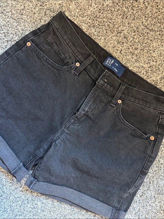 GAP Pants - GAP Black Rolled-Hem Denim Shorts